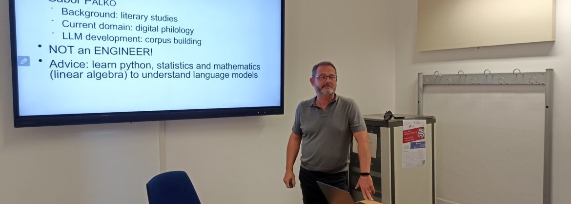 Palkó Gábor előadása az az IQLA-GIAT Summer School in Quantitative Analysis of Textual Data című rendezvényen