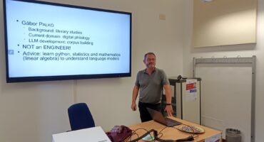 Palkó Gábor előadása az az IQLA-GIAT Summer School in Quantitative Analysis of Textual Data című rendezvényen